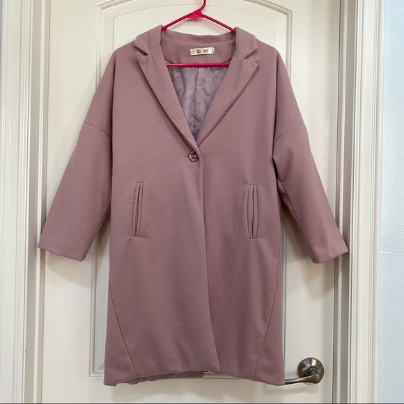 YesStyle Jackets & Blazers - Yes Style Single Button Drop Sleeves Pink Coat Size S